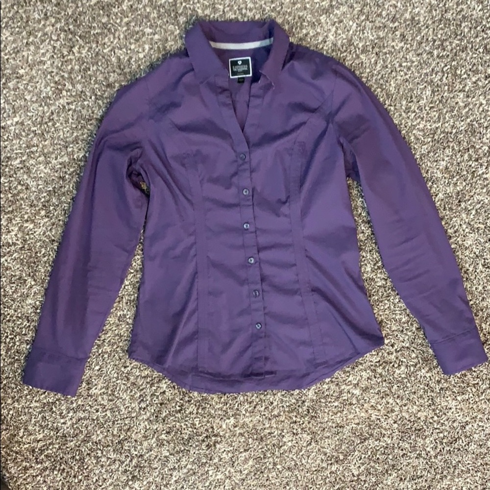 Express Essential shirt purple with snow leopard